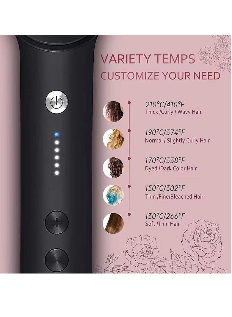 Shopizain 3-in-1 Hair Straightener Brush with Built-in Comb, Heated Ionic Styling Tool for Straightening and Smoothing, Black Color - Image 3