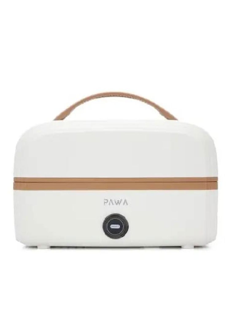 باوا صندوق غداء كهربائي متعدد الاستخدامات بسعة 1 لتر / زر تشغيل واحد / صوت ناعم / حفظ الفراغ / مانع للتسرب / نظام طهي ذكي - أبيض - Image 1