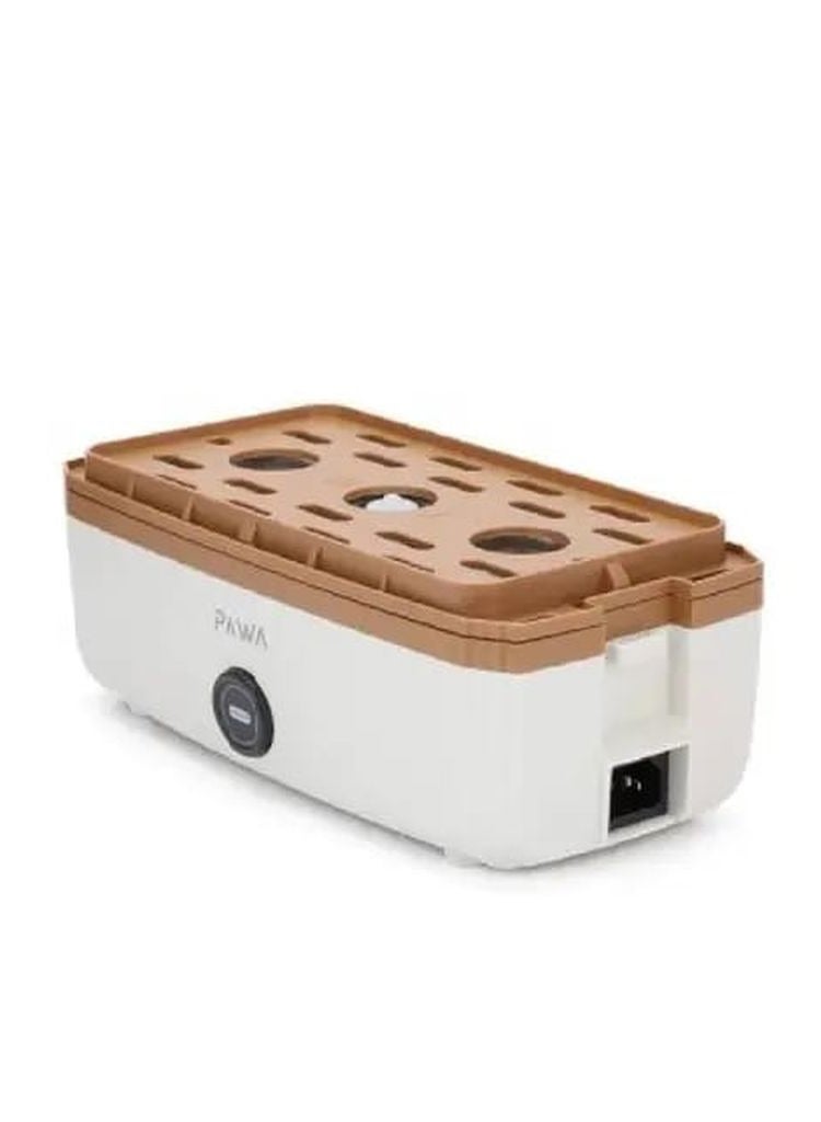 باوا صندوق غداء كهربائي متعدد الاستخدامات بسعة 1 لتر / زر تشغيل واحد / صوت ناعم / حفظ الفراغ / مانع للتسرب / نظام طهي ذكي - أبيض - Image 3
