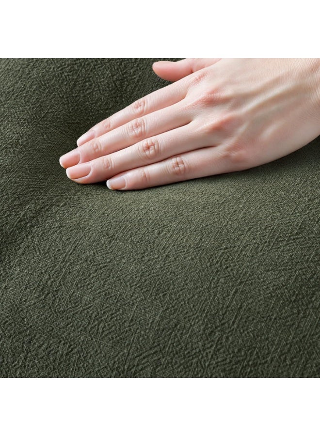 2 Packs Decorative Linen Fringe Throw Pillow Covers 45x45CM Cozy Boho Farmhouse Cushion Cover with Tassels Soft Accent Pillowcase for Couch Chair Sofa Bed Living Room Home Decor,18x18Inch Green - Image 2