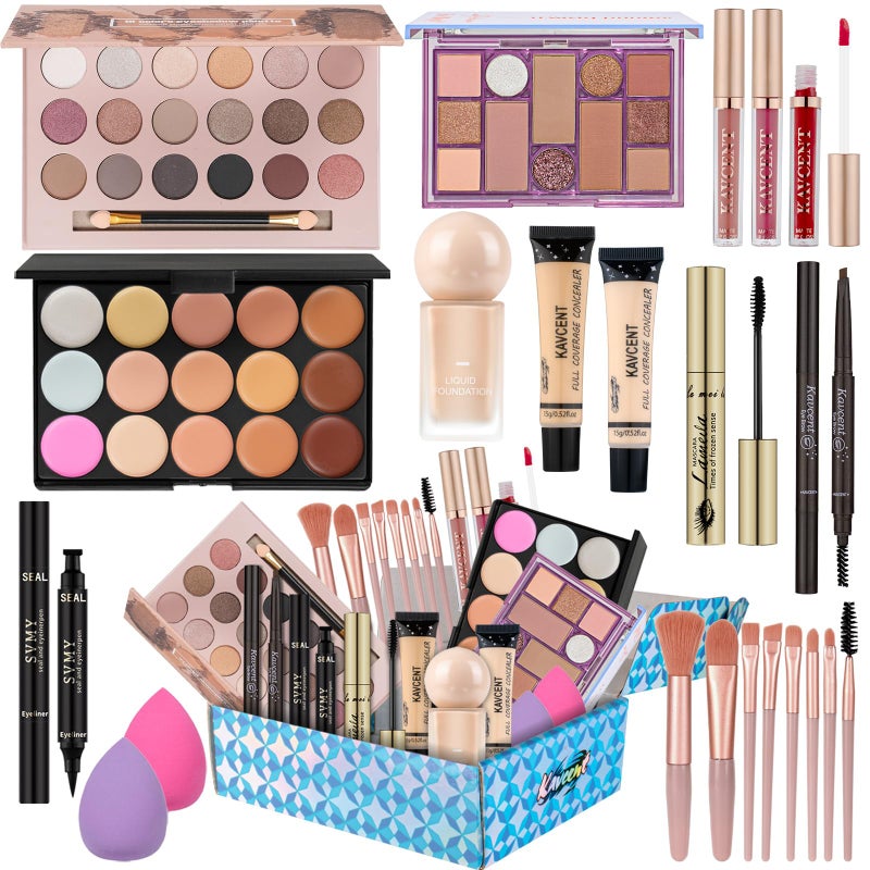 KAVCENT Makeup Kit for Women Full Kit Makeup Set for Teens Teenager Makeup Gift Set for Teen Girls Women Eyeshadow Foundation Makeup Kit for Teens Christmas - Image 1