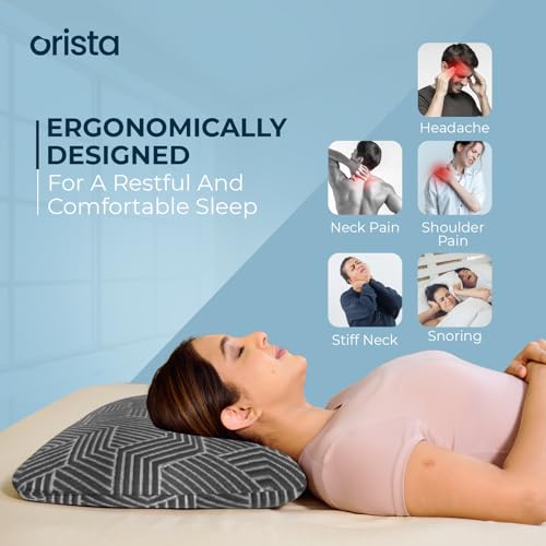 Orista™ Advance Gel Blended Memory Foam Sleep Enhancer Pillow | 2 Year Warranty | Cushions Neck & Shoulder Pain Relief | Orthopedic Pillow Back Side & Stomach Sleepers | 24 x 16 x 2 Inch | Set of 1 - Image 4