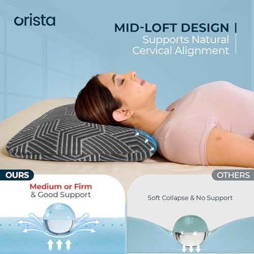 Orista™ Advance Gel Blended Memory Foam Sleep Enhancer Pillow | 2 Year Warranty | Cushions Neck & Shoulder Pain Relief | Orthopedic Pillow Back Side & Stomach Sleepers | 24 x 16 x 2 Inch | Set of 1 - Image 3