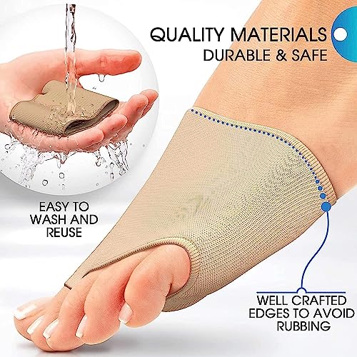 SWOPPLY Silicone Forefoot Pad for Pain Relief – Hallux Valgus Bunion Sleeve, Metatarsal Cushion, Ball of Foot Support for High Heels, Morton's Neuroma Relief, Bunion Corrector Toe Sleeve - Image 2