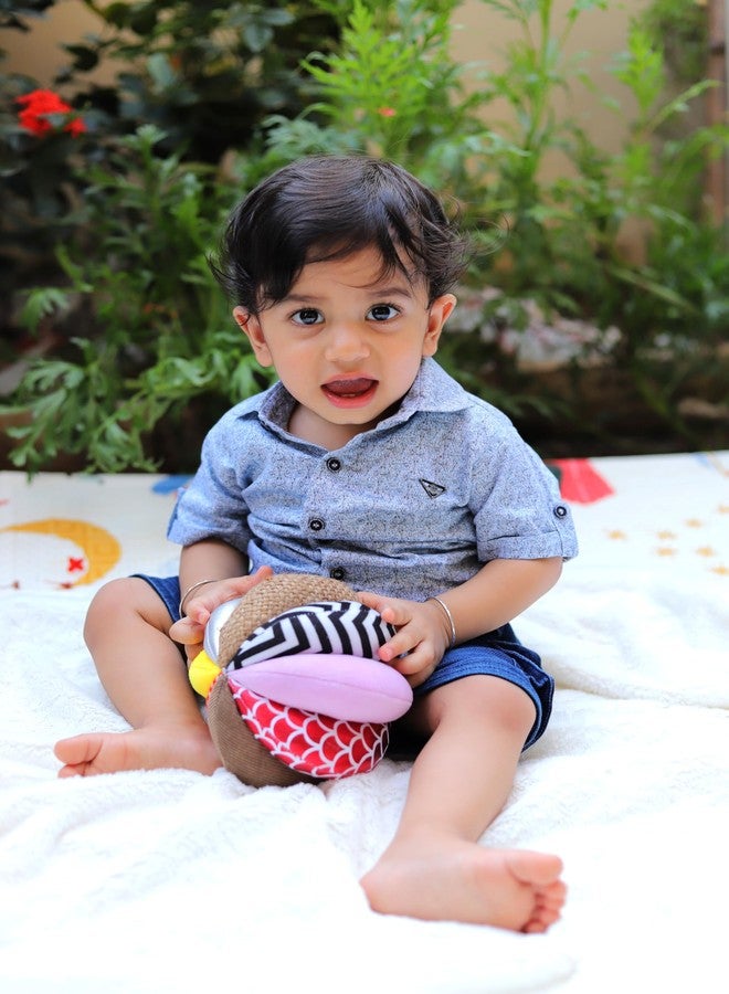 JoyCrate Gripee Textured Sensory Ball | Soft Balls for Baby | Multicolour Plush Ball for Babies 6-12 Months | Balls for Babies & Toddlers | Safe Soft Toy for Newborn Baby - Image 2