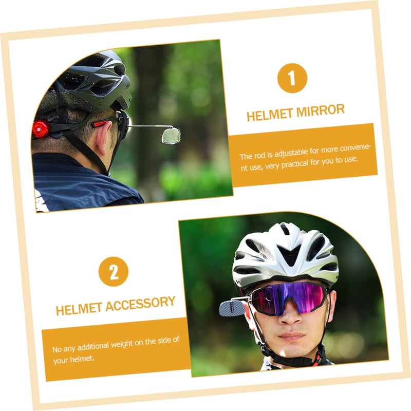 Cycling Helmet Rear View Mirror Lightweight Wide Angle Adjustable Lens - Image 5