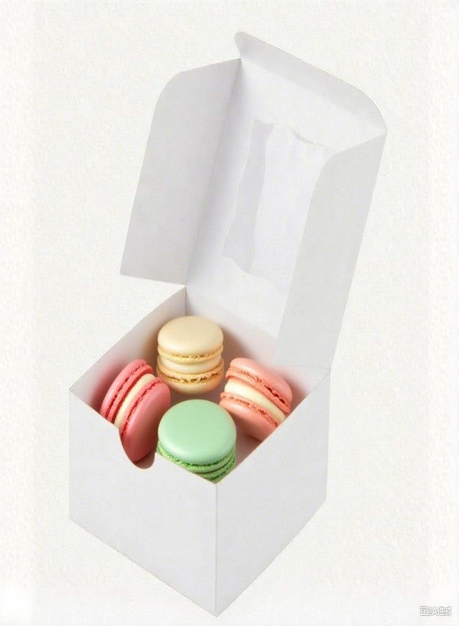 Packpal 100Pack 4x4x2.5 Cookie Boxes with Window, White Bakery Boxes for Treats, Gift Packaging For Valentines Day, and Party Favors, Candies, and Small Desserts, Sturdy & Easy Assembly - Image 5