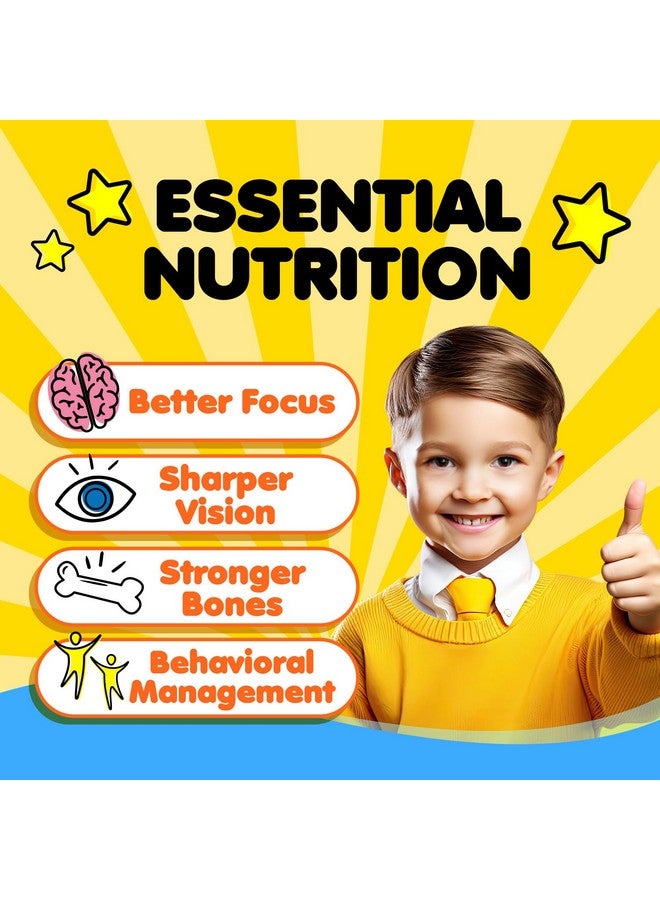 LABO Nutrition I My Kids Brain & Bones Chewable Burstlet, Gluten Free, for Stronger Bones & Behavioral Management, 76% Ultra-Concentrated rTG Form Omega 3 DHA Fish Oil, Vitamin D3 & K2, Orange - Image 5