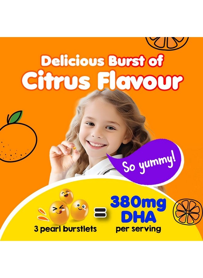 LABO Nutrition I My Kids Brain & Bones Chewable Burstlet, Gluten Free, for Stronger Bones & Behavioral Management, 76% Ultra-Concentrated rTG Form Omega 3 DHA Fish Oil, Vitamin D3 & K2, Orange - Image 3