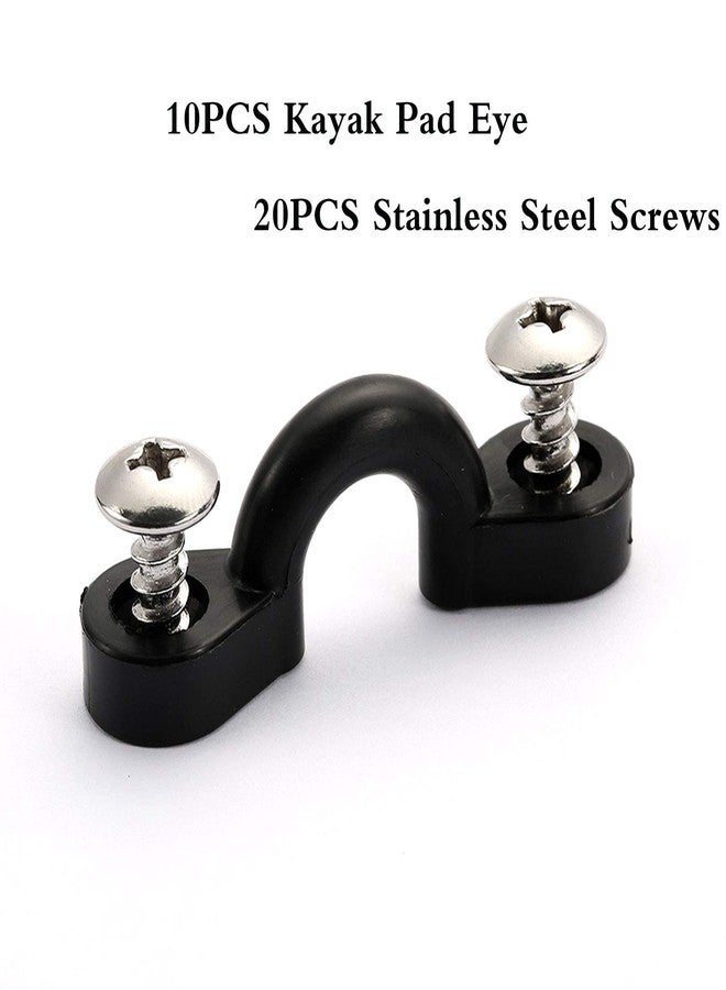 Borogo Kayak Pad Eye Kit, 10PCS Nylon Bungee Deck Loops Tie Down Pad Eye with 20 Screws for Boat Kayak Deck Rigging Kit - Image 5