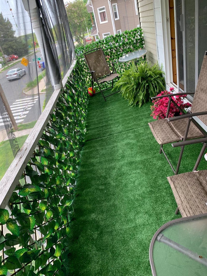 GLANT Expandable Fence Privacy Screen for Balcony Patio Outdoor,Decorative Faux Ivy Fencing Panel,Artificial Hedges (Single Sided Leaves) (1, Green-Verdant) - Image 2