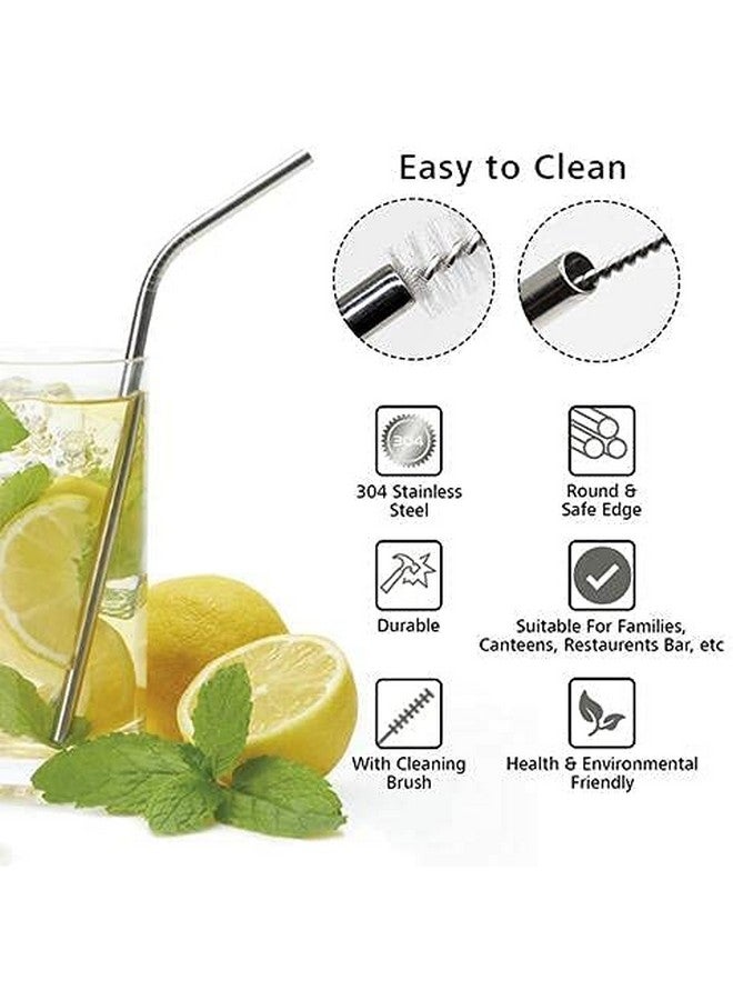 ANTIL'S ANTIL'S Reusable Stainless Steel Drinking Straw Sipper (4 Straight Straw + 4 Bent Straw & 2 Straw Cleaning Bush)  - Image 3