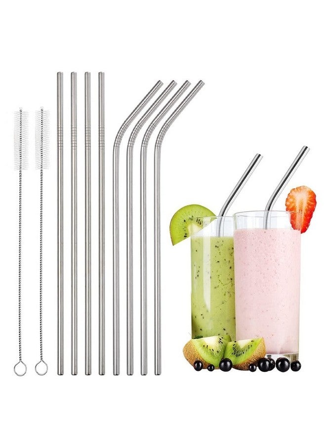 ANTIL'S ANTIL'S Reusable Stainless Steel Drinking Straw Sipper (4 Straight Straw + 4 Bent Straw & 2 Straw Cleaning Bush)  - Image 1