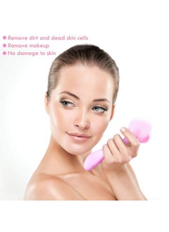 Patelai 3 Pieces Facial Cleansing Brush Acrylic Handle Face Scrubbers Soft Bristle Exfoliator Cleaner Brush Scrub Exfoliating Facial Brush For Face Care Makeup Skincare Removal (Pink Purple Blue)  - Image 5