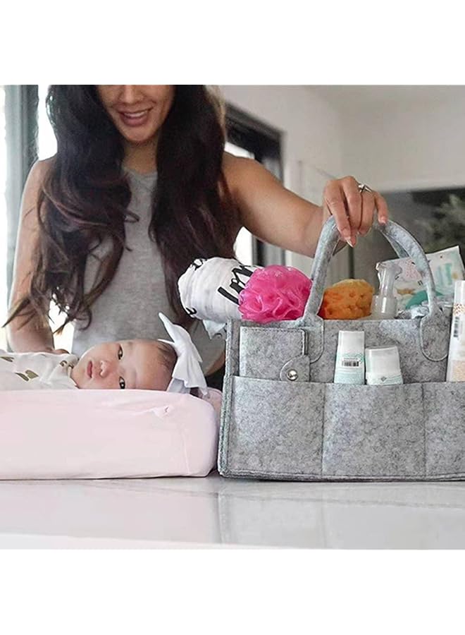 Portable Foldable Felt Diaper Storage Bag Kid Clothes Toys Handbag Newborn Baby Nappy Organizer Mommy Travel Shopping Diaper Bag  - Image 2
