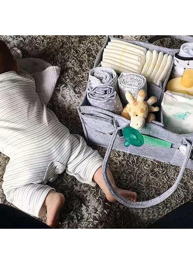 Portable Foldable Felt Diaper Storage Bag Kid Clothes Toys Handbag Newborn Baby Nappy Organizer Mommy Travel Shopping Diaper Bag  - Image 3