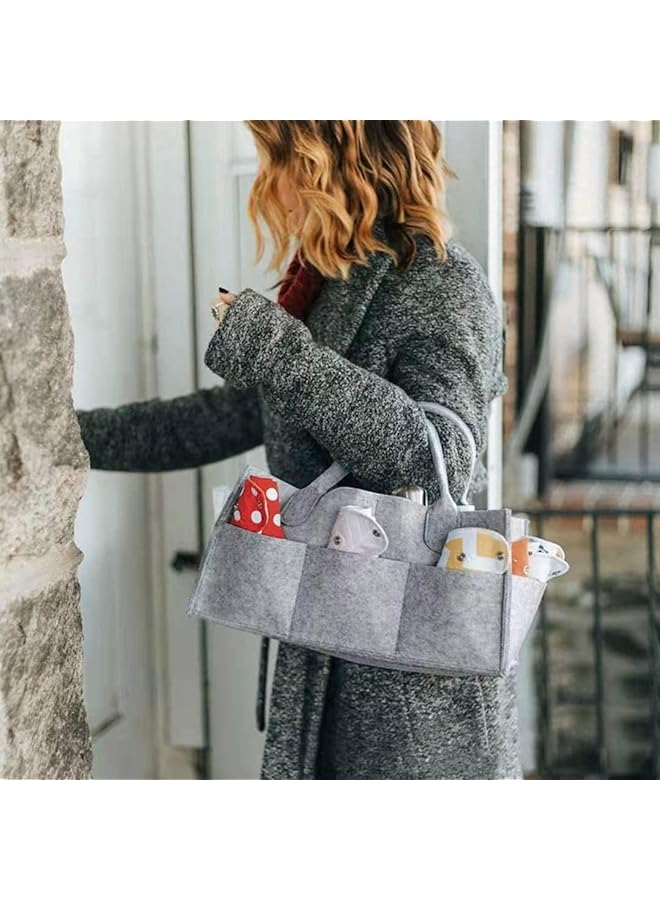Portable Foldable Felt Diaper Storage Bag Kid Clothes Toys Handbag Newborn Baby Nappy Organizer Mommy Travel Shopping Diaper Bag  - Image 4