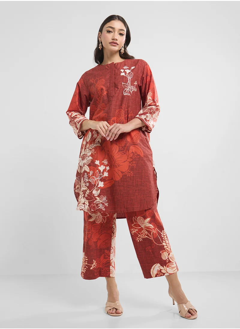 Biba Printed Kurta & Palazzo Set