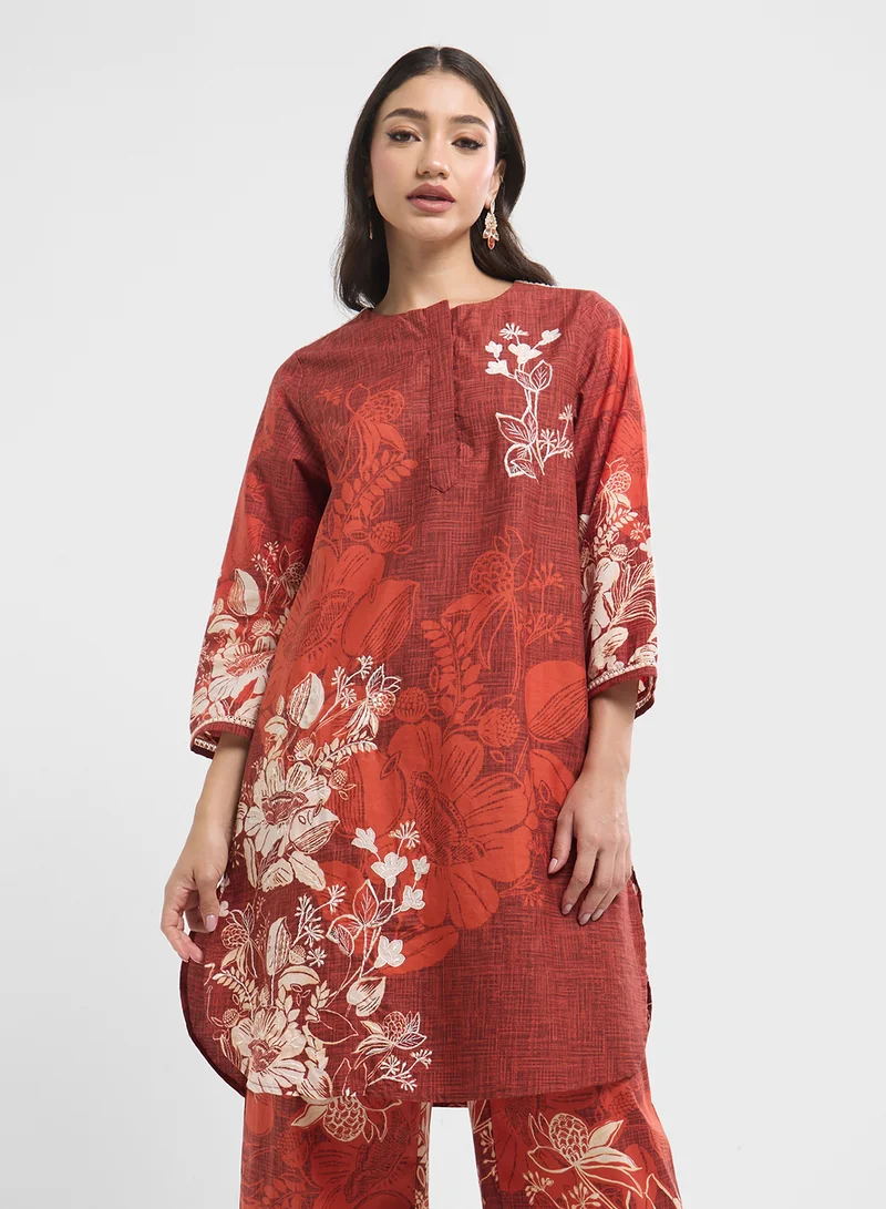 Biba Printed Kurta & Palazzo Set
