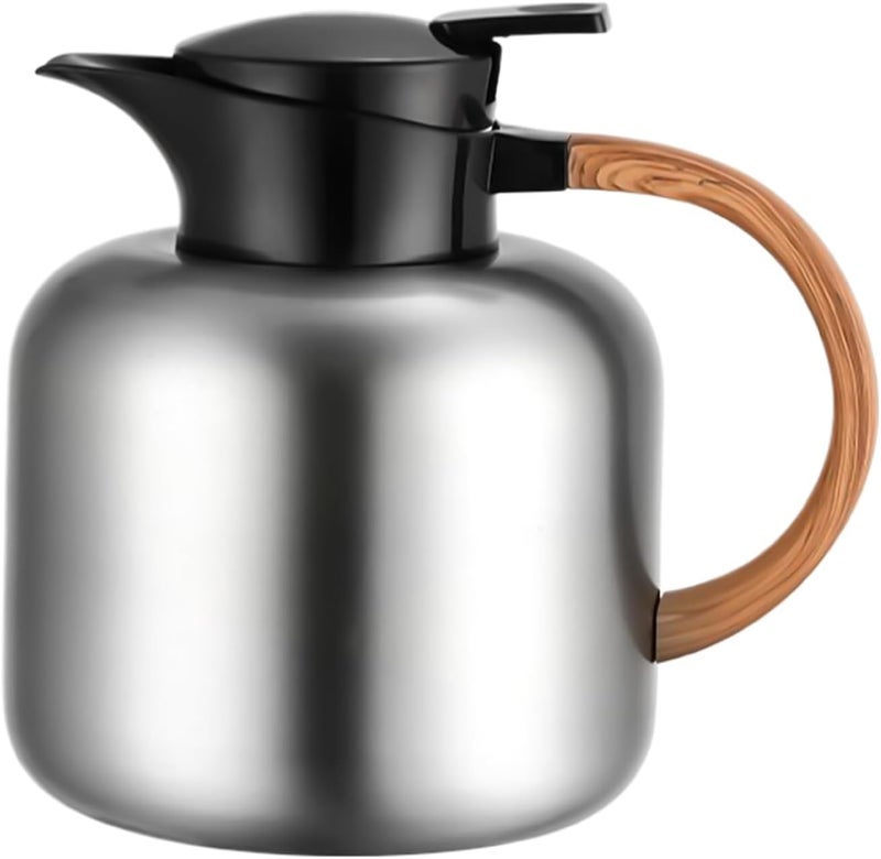 2L Insulated Water Carafe - Vacuum Double-Walled Stainless Steel Pitcher for Hot & Cold Beverages, Leak-Proof Thermal Coffee & Tea Jug, Portable Water Bottle for Home, Office, Camping, Restaurant Use - Image 1