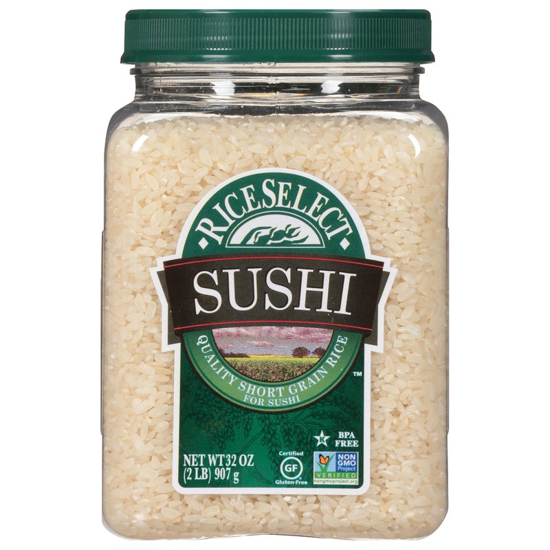 RiceSelect Sushi Rice for Sushi and Japanese Food, Premium Gluten-Free Short-Grain Rice, Non-GMO, 32-Ounce Jar - Image 1