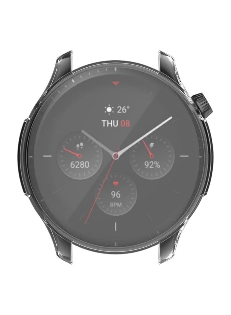 ELMO3EZZ Case Compatible with Amazfit GTR 4 / GTR4 Pro Case Watch Soft TPU Shockproof Cover Slim Guard Thin Bumper Shell Protector (Clear) - Image 2