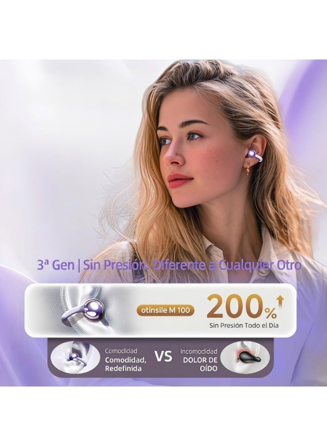 caijin Open-ear Wireless Headphones , Bluetooth 5.49, with LCD Touchscreen, Waterproof In-Ear Earphones, App&Touch Control, Lightweight,Suitable for Tablets, Laptops, Android/iOS Phones (purple) - Image 4