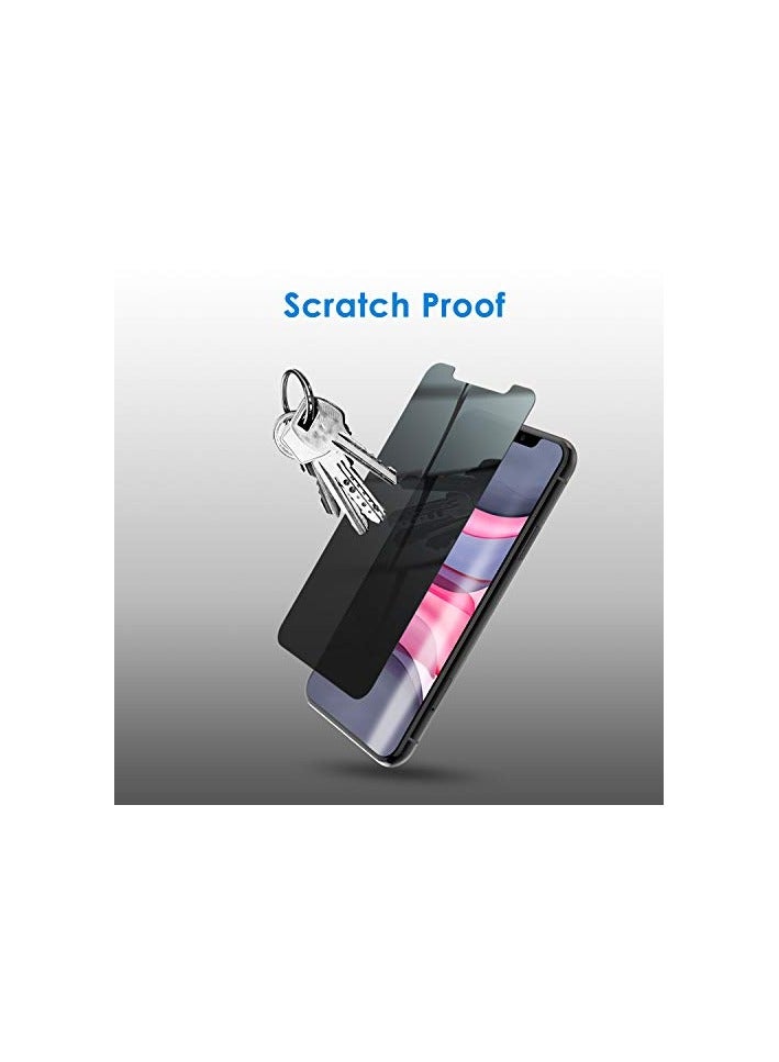 JETech Privacy Screen Protector for iPhone 11 and iPhone XR 6.1-Inch, Anti Spy Tempered Glass Film, 2-Pack - Image 2