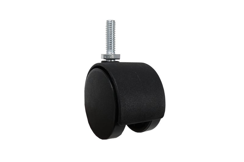 Shepherd Hardware 9733 2-Inch Office Chair Caster, Twin Wheel, 5/16-Inch Threaded Stem Diameter, 75-Lb Load Capacity,Black - Image 1