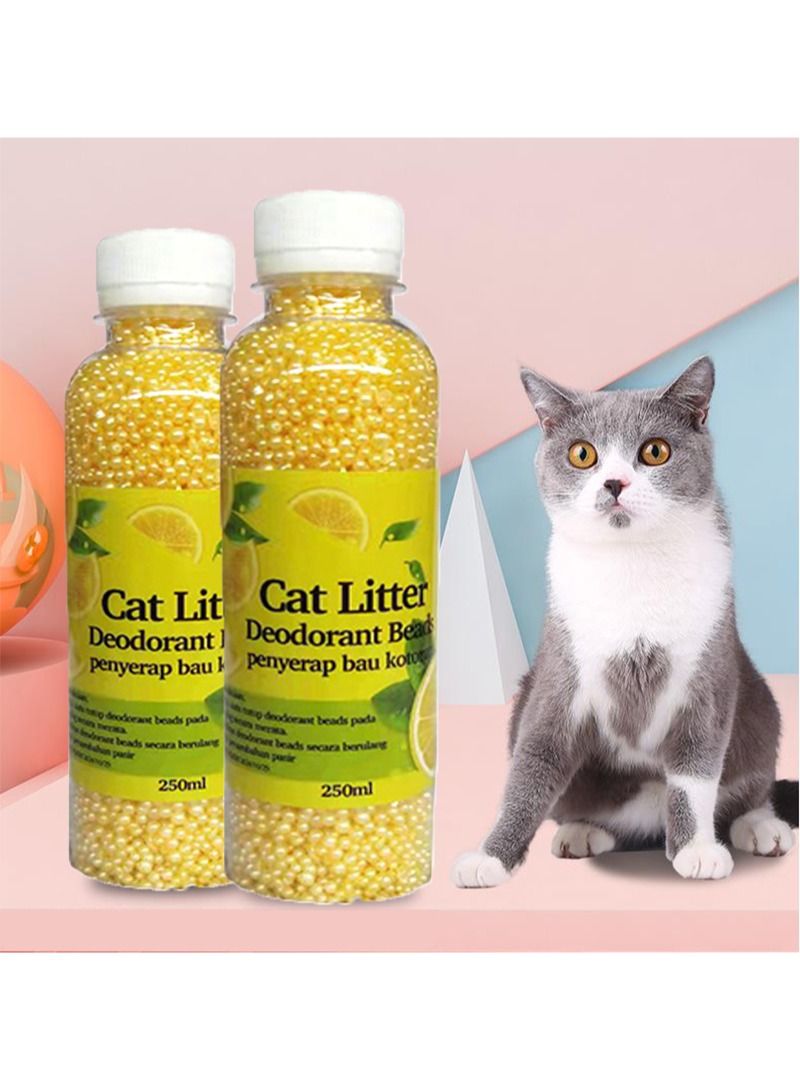 ايكانبو حبيبات إزالة الروائح من فضلات القطط ، رائحة منعشة ، مزيل روائح صندوق القمامة ، يحارب روائح القطط ، يحيد الروائح ، يحافظ على نظافة المنزل 250 مل (نكهة الليمون) - Image 2