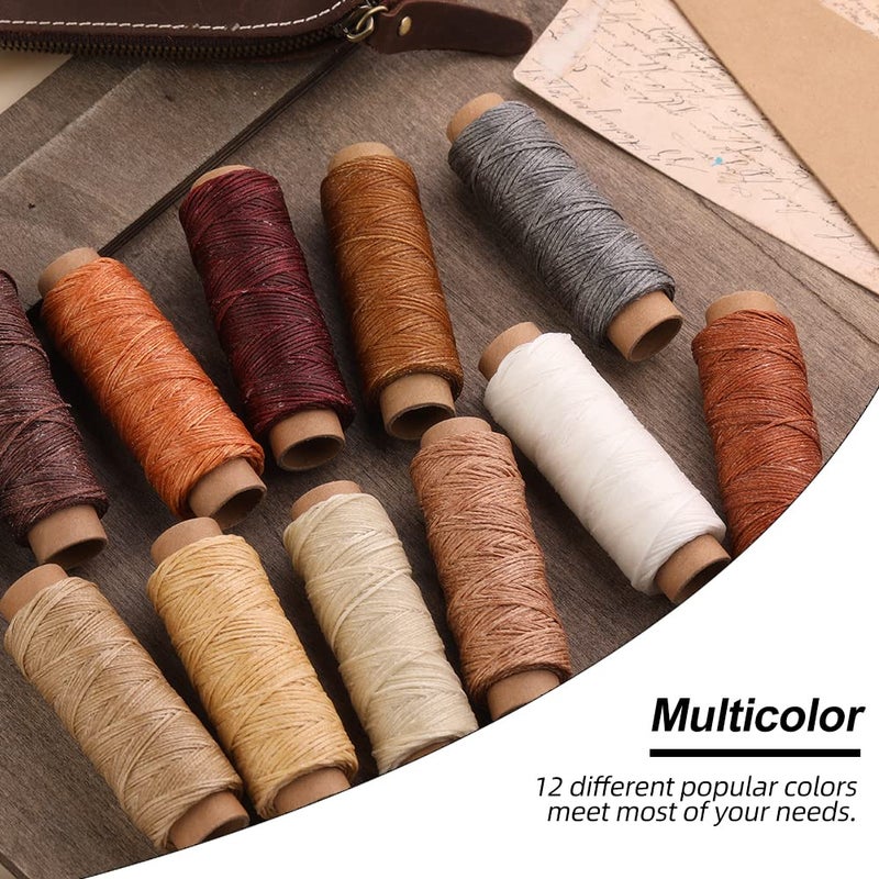 BUTUZE 660 Yards Leather Sewing Waxed Thread - 150D 55 Yards Per Spool Stitching Thread for Leather Craft DIY, Bookbinding,Shoe Repairing, Hand Sewing - Image 4