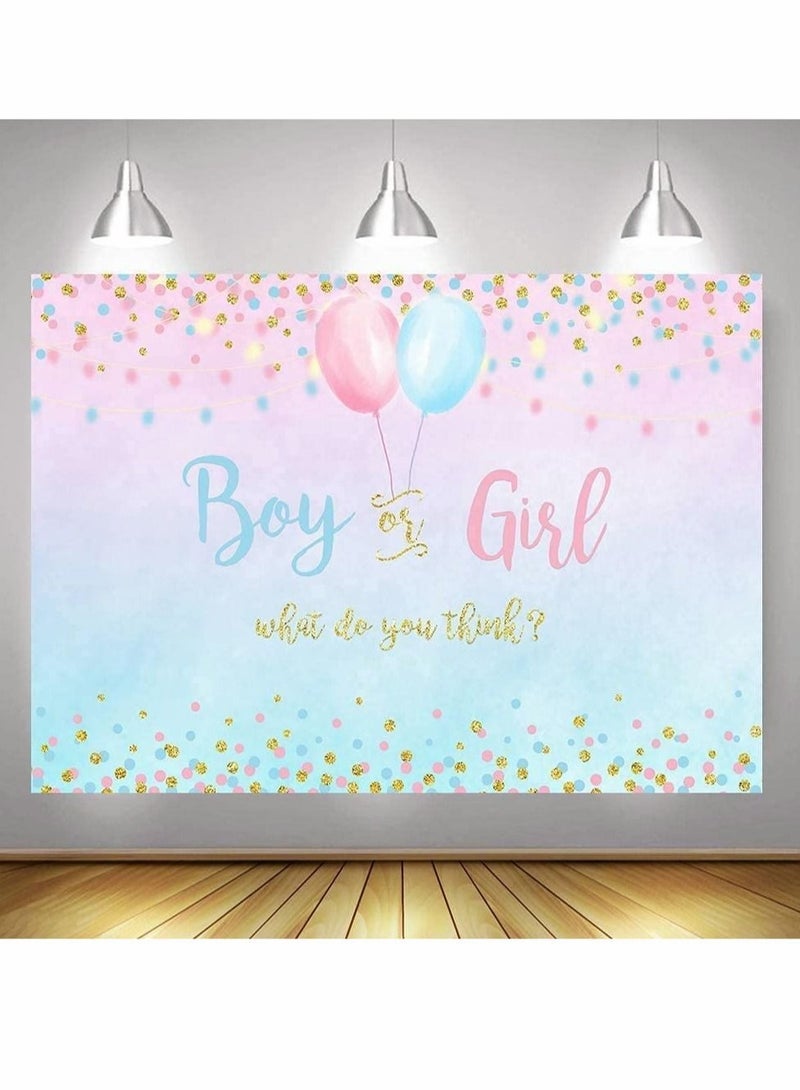كابتن تيك Baby Gender Reveal Party Supplies, Gender Backdrop Background Banner - Image 1