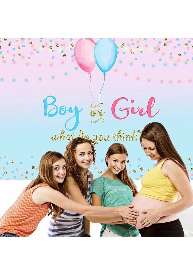 كابتن تيك Baby Gender Reveal Party Supplies, Gender Backdrop Background Banner - Image 5