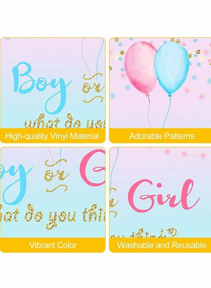 كابتن تيك Baby Gender Reveal Party Supplies, Gender Backdrop Background Banner - Image 4