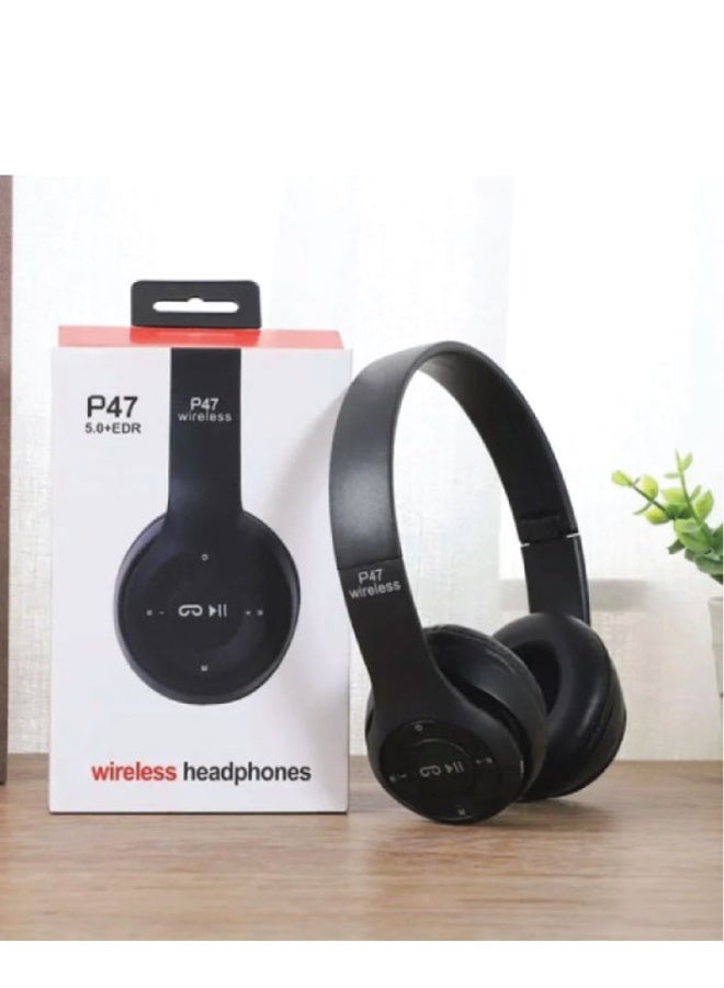 P47 Wireless Headphone | Bluetooth 5.0+EDR | High-Quality Stereo Sound | Built-in Microphone | Long Playtime with Button Control - Image 5
