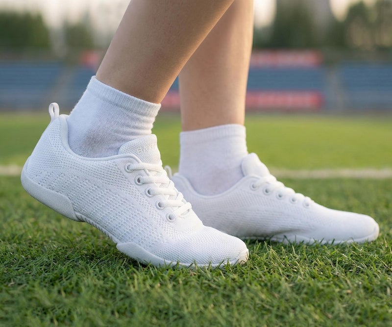 BAXINIER Girls White Cheerleading Shoes Breathable Youth Cheer Competition Sneakers Athletic Training Dance Tennis Walking Shoes - White 1 Little Kid - Image 2