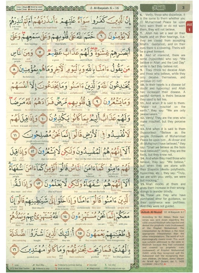 The Noble Quran Almaqdis Al- Al-Kareem Word-By-Word Translation & Color Coded Tajweed (Arabic-English) [A5 small size]  - Image 4