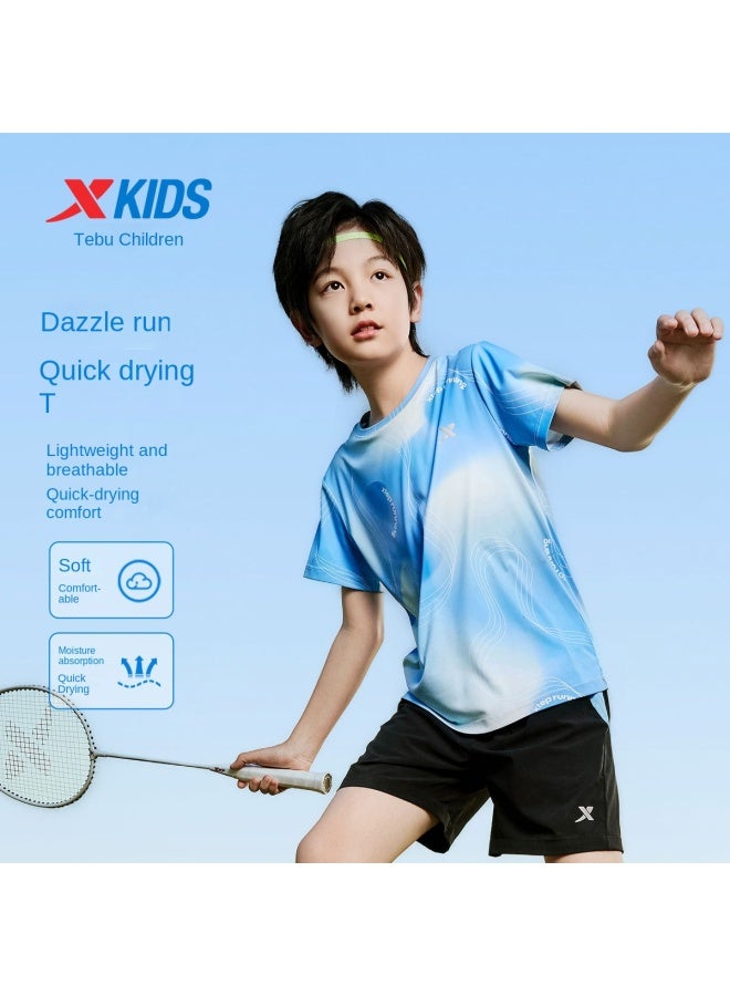 XTEP Hydro Wind】boys' Spring And Summer Outdoor Sports Running T-shirt 2025 New Release Kids Wear - Image 2