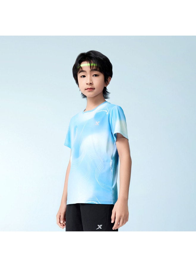 XTEP Hydro Wind】boys' Spring And Summer Outdoor Sports Running T-shirt 2025 New Release Kids Wear - Image 3