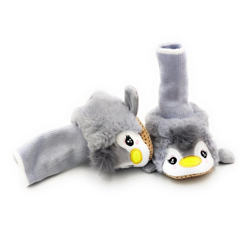 THE DDS STORE Non-Slip Baby Floor Socks - Cute Cartoon Pattern for Boys and Girls - Anti-Slip Toddler Shoes (Grey, 6-12 Months) - Image 4
