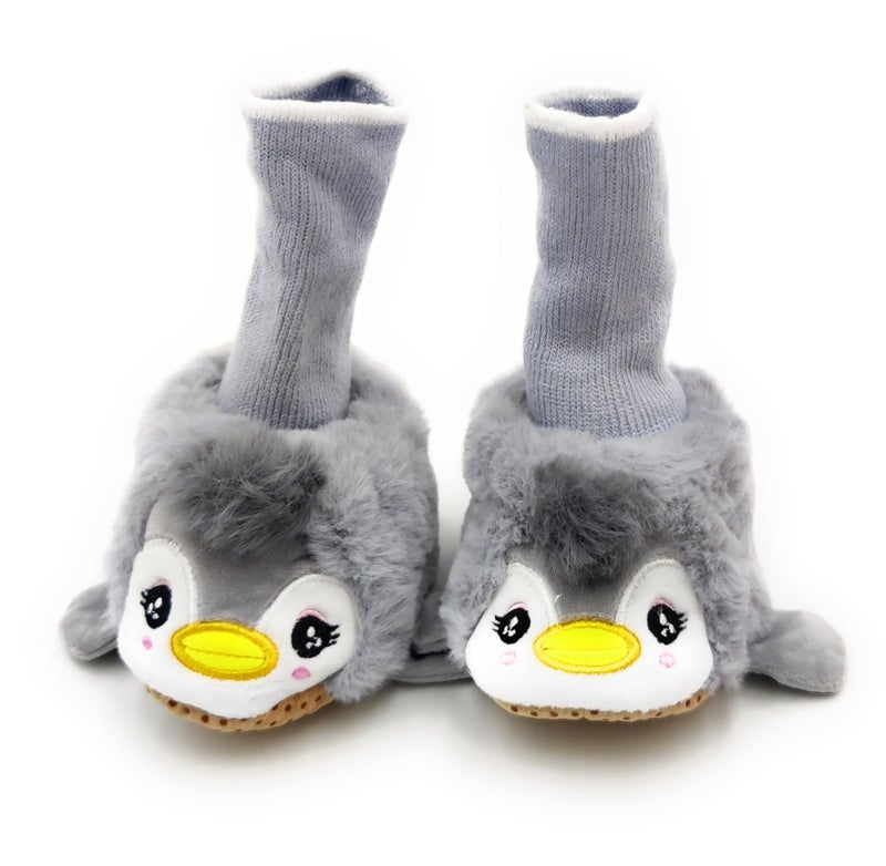 THE DDS STORE Non-Slip Baby Floor Socks - Cute Cartoon Pattern for Boys and Girls - Anti-Slip Toddler Shoes (Grey, 6-12 Months) - Image 3