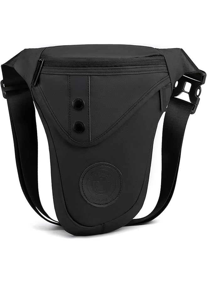 PROMASS promass Drop Leg Bag for Men, Motorcycle Thigh Bag Large Capacity Tactical Crossbody Backpack, Adjustable Waist Pack Shoulder Sling Pack for Camping Hiking Cycling Riding, Black - Image 1
