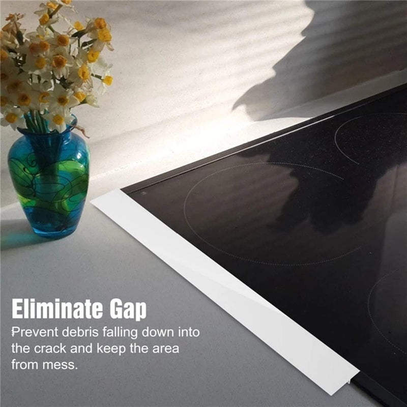 REEDTOCK Silicone Stove gap covers, Oven Gap Fillers Seals Gaps Between Stove and Countertop, Easy to Install, Heat Resistant, 2 Pack (White, 21 inches) - Image 2