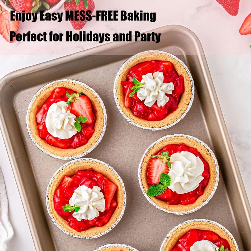 5 Inch Aluminum Foil Mini Pie Pans 60pcs Disposable Small Pie Tins For Bakeries Cafes Restaurants Durable For Pie Fruit Tarts Quiche - Image 4