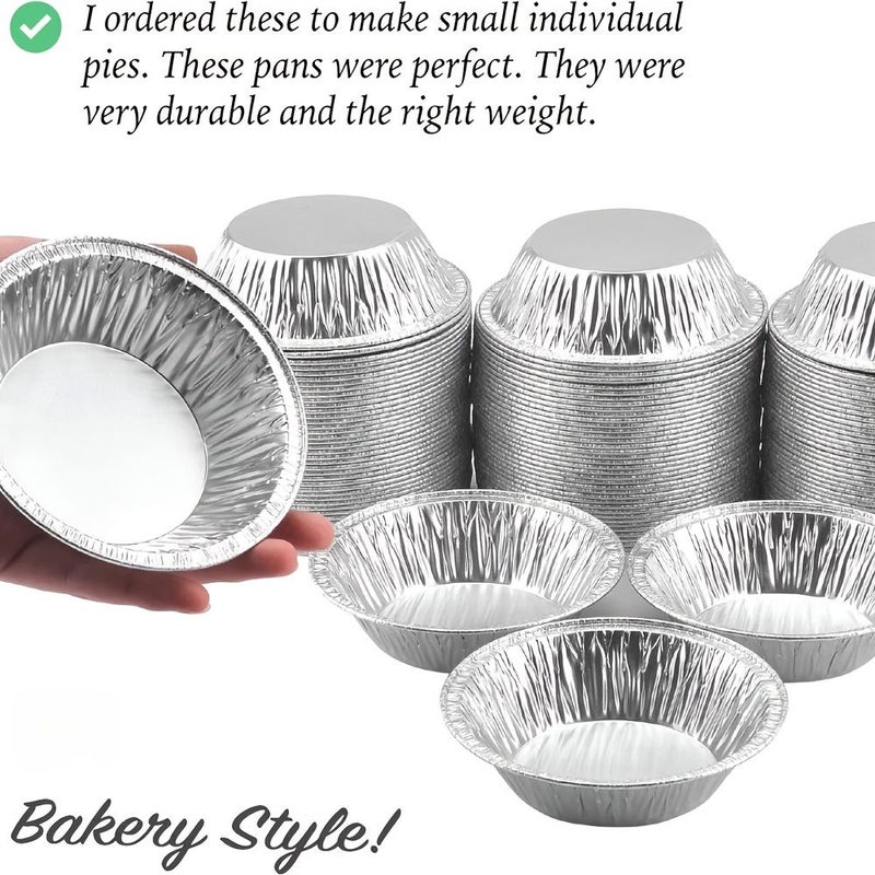 5 Inch Aluminum Foil Mini Pie Pans 60pcs Disposable Small Pie Tins For Bakeries Cafes Restaurants Durable For Pie Fruit Tarts Quiche - Image 3
