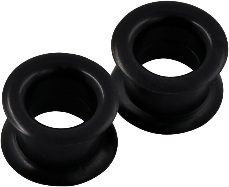 Oyaface 2 PC Colorful Hard Silicone Flexible Ear Skin Tunnels Plugs Hollow Ear Gauges 2G-25mm - Image 4