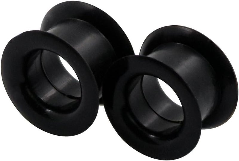 Oyaface 2 PC Colorful Hard Silicone Flexible Ear Skin Tunnels Plugs Hollow Ear Gauges 2G-25mm - Image 3