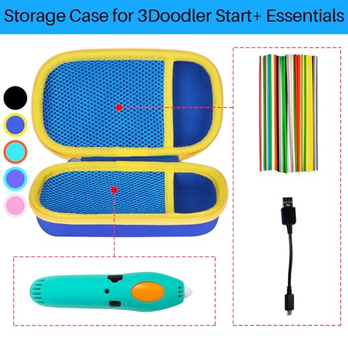 Lebakort Storage Case Compatible with 3Doodler Start+ Essentials/Start Essentials 3D Printing Pen Set (Black Case) - Image 3