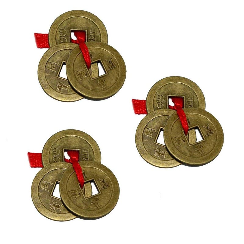 SK CraftBronze Chinese Feng Shui I-Ching Amulet Coins(Standard, Brown) - Set of 3