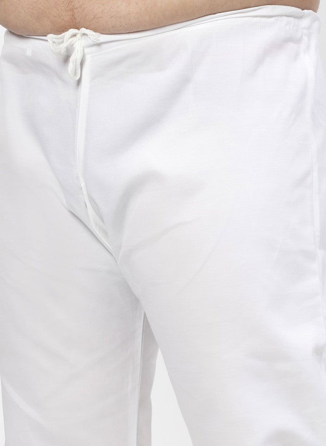 PlusS Pure Cotton Mandarin Collar Kurta With Pyjama For Men - Image 3